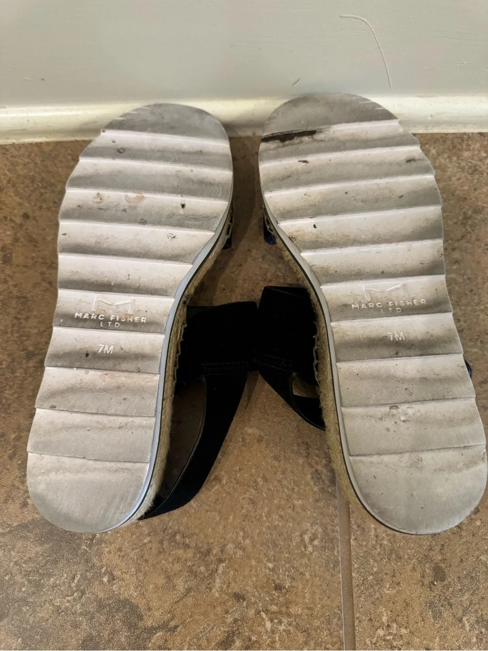 Marc Fisher LTD Phebe 2 black leather espadrille sandals